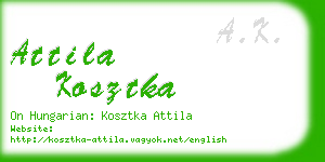 attila kosztka business card